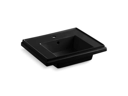Tresham®24" pedestal bathroom sink basin with single faucet hole, Black Black