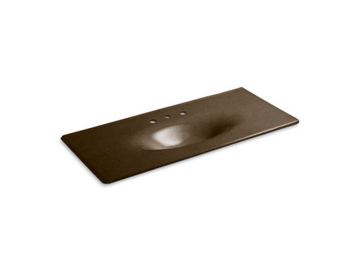 Iron/Impressions® 49" vanity-top bathroom sink with 8" widespread faucet holes, Black 'n Tan