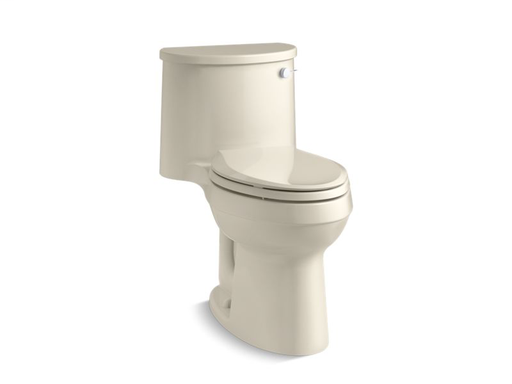 Adair® Comfort Height® one-piece elongated 1.28 gpf toilet with AquaPiston® flushing technology and right-hand trip lever, Almond