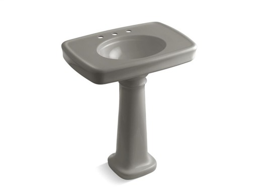 Bancroft® 30" pedestal bathroom sink with 8" widespread faucet holes, Cashmere