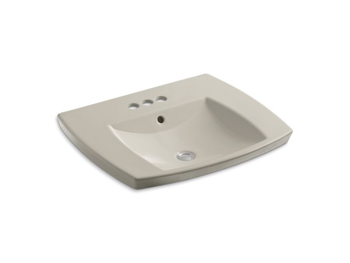 Kelston® drop-in bathroom sink with 4" centerset faucet holes, Sandbar