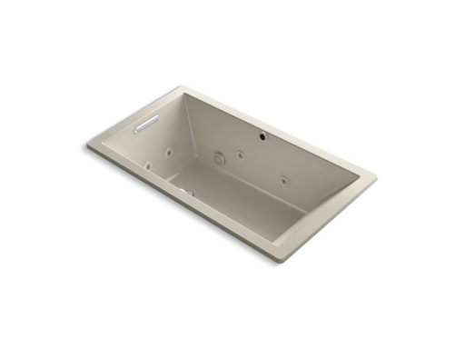 Underscore® Rectangle 66" x 36" drop-in whirlpool + BubbleMassage™ Air Bath, Sandbar