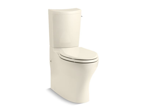 Persuade® Curv Comfort Height® two-piece elongated dual-flush toilet with right-hand trip lever and skirted trapway, seat not included, Almond
