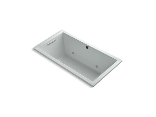 Underscore® Rectangle 60" x 32" drop-in BubbleMassage™ Air Bath with chromatherapy, Ice™ Grey