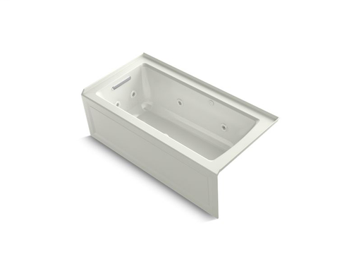Archer® 60" x 30" alcove whirlpool + BubbleMassage™ Air Bath with left-hand drain, Dune
