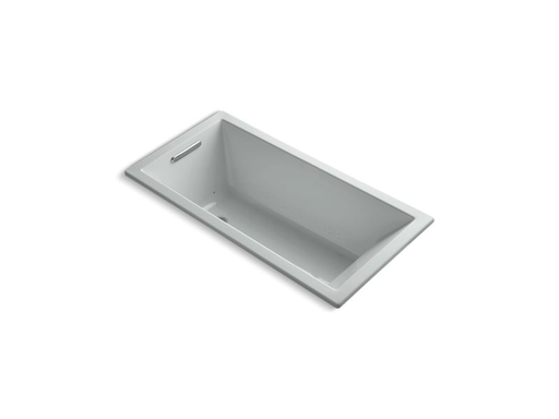 Underscore® Rectangle 60" x 30" drop-in VibrAcoustic® + BubbleMassage™ Air Bath, Ice™ Grey