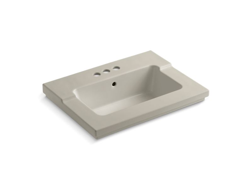 Tresham® vanity-top bathroom sink with 4" centerset faucet holes, Sandbar