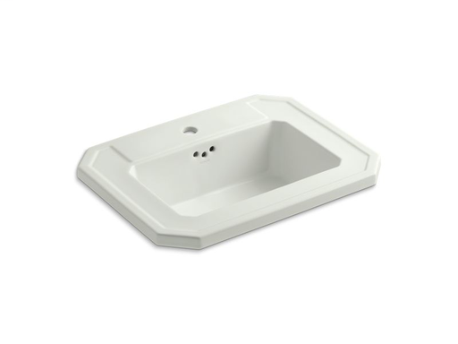 Kathryn® drop-in bathroom sink with single faucet hole, Dune