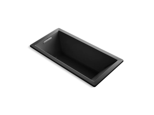 Underscore® Rectangle 66" x 32" drop-in VibrAcoustic® bath with Bask® heated surface, Black Black