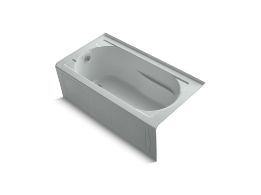 Devonshire® 60" x 32" alcove VibrAcoustic® bath with Bask® heated surface, integral flange and left-hand drain, Ice™ Grey