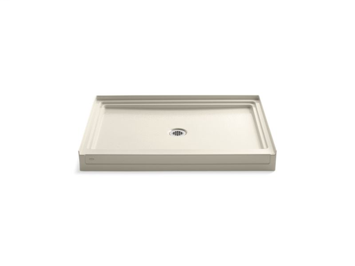 Tresham® 48" x 36" single threshold center drain shower base, Almond