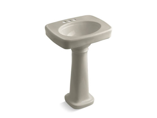 Bancroft® 24" pedestal bathroom sink with 4" centerset faucet holes, Sandbar