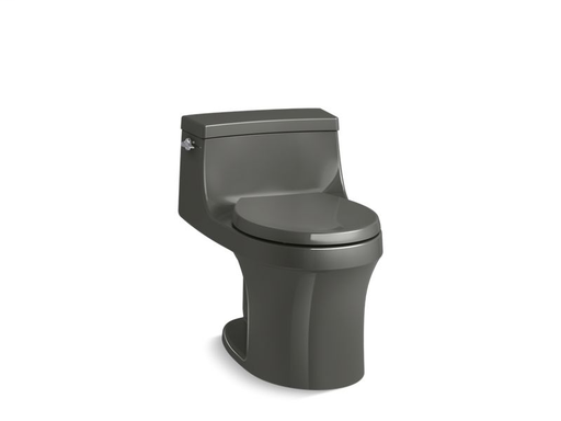 San Souci® one-piece round-front 1.28 gpf toilet with AquaPiston® flushing technology, Thunder Grey