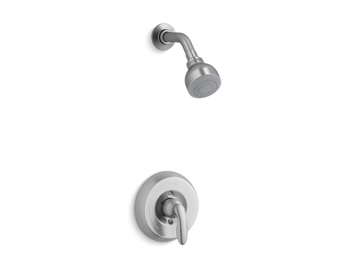 Coralais® Rite-Temp® shower valve trim with lever handle and 1.75 gpm showerhead, Brushed Chrome