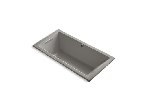Underscore® Rectangle 60" x 30" drop-in bath with Bask® heated surface and end drain, Cashmere