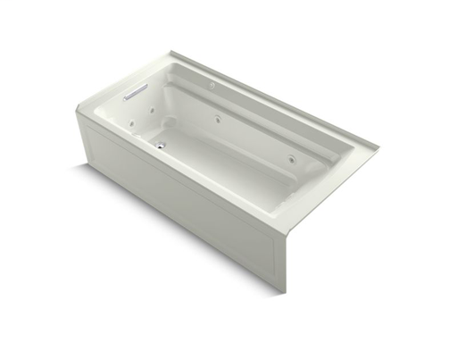 Archer® 72" x 36" integral apron whirlpool + BubbleMassage™ Air Bath with left-hand drain, Dune