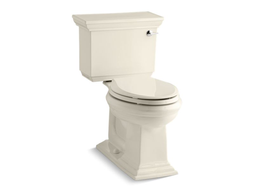 Memoirs® Stately Comfort Height® two-piece elongated 1.28 gpf toilet with AquaPiston® flushing technology and right-hand trip lever, seat not included, Almond
