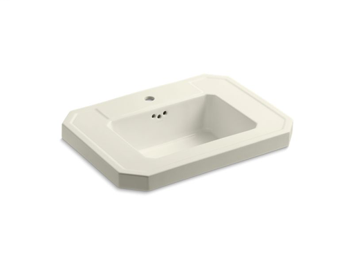 Kathryn® bathroom sink basin with single faucet hole, Biscuit