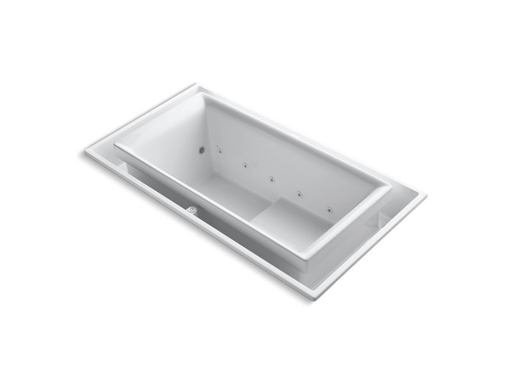 sok® 75" x 41" drop-in Effervescence bath with chromatherapy and left-hand drain, White