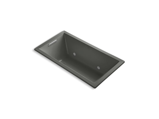 Underscore® Rectangle 60" x 32" drop-in VibrAcoustic® bath with chromatherapy, Thunder Grey