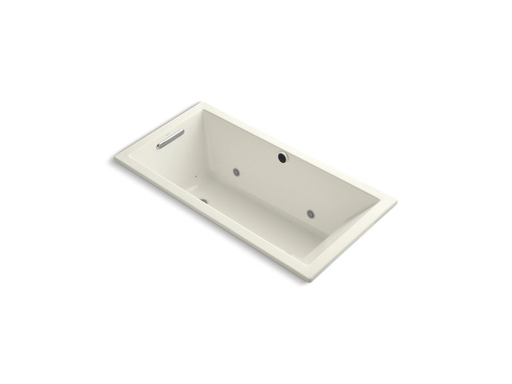 Underscore® Rectangle 60" x 30" drop-in BubbleMassage™ Air Bath with Bask® heated surface and chromatherapy, Biscuit