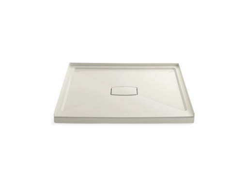 Archer® 48" x 48" single threshold center drain shower base with removable cover, Biscuit