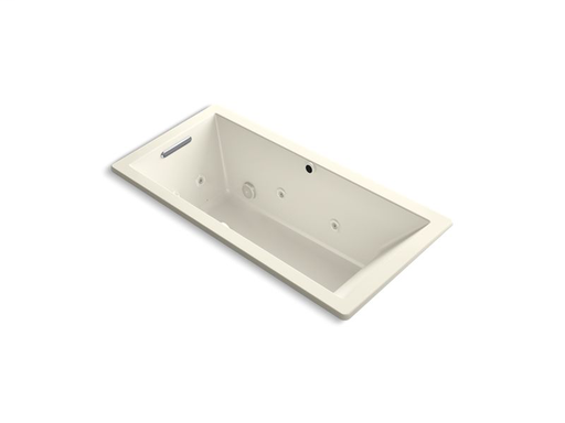 Underscore® Rectangle 66" x 32" drop-in whirlpool + BubbleMassage™ Air Bath, Biscuit