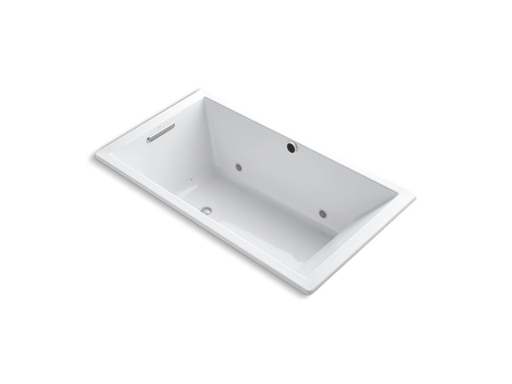 Underscore® Rectangle 66" x 36" drop-in BubbleMassage™ Air Bath with Bask® heated suface, chromatherapy and reversible drain, White