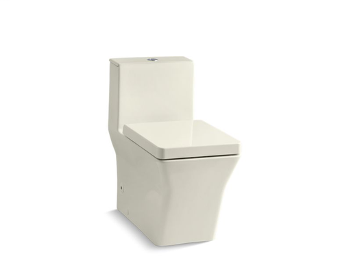 Rêve® Comfort Height® one-piece elongated dual-flush toilet with top actuator and skirted trapway, Biscuit