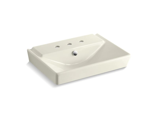 Rêve® 23" pedestal bathroom sink basin with 8" widespread faucet holes, Biscuit