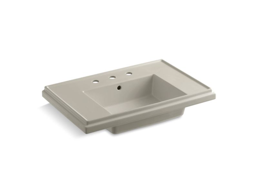 Tresham®30" pedestal bathroom sink basin with 8" widespread faucet holes, Sandbar