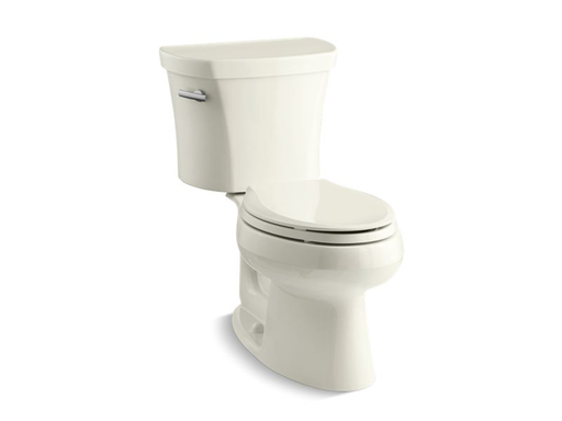 Wellworth® two-piece elongated 1.28 gpf toilet with Class Five® flush technology and left-hand trip lever, Biscuit