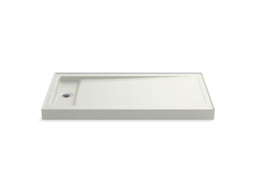 Bellwether® 60" x 32" single-threshold shower base with left offset drain, Dune