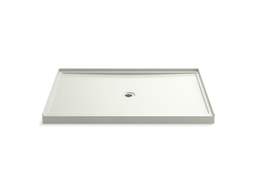 Rely® 60" x 42" single-threshold shower base with center drain, Dune