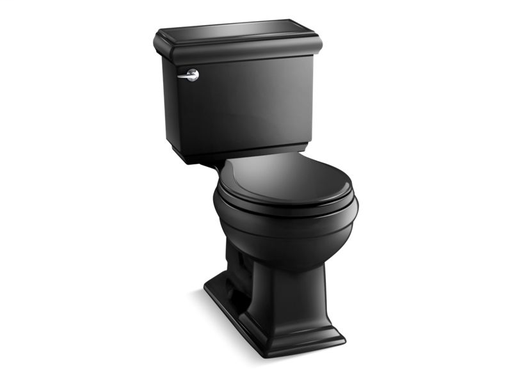 Memoirs® Classic Comfort Height® two-piece round-front 1.28 gpf toilet with AquaPiston® flushing technology and left-hand trip lever, seat not included, Black Black