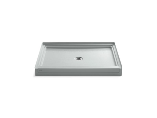 Tresham® 48" x 36" single threshold center drain shower base, Ice™ Grey