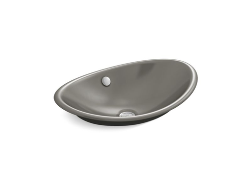 Iron Plains® Wading Pool® oval bathroom sink with Iron Black painted underside, Cashmere