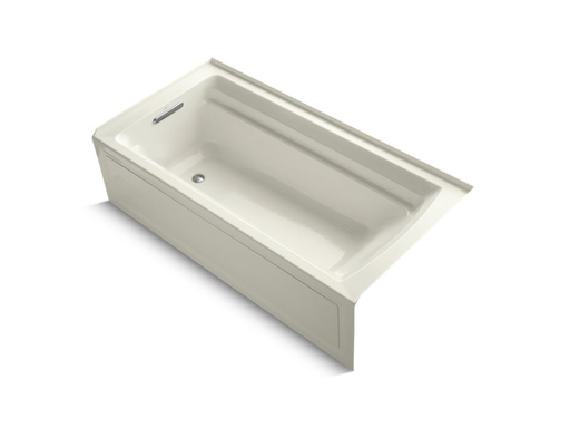Archer® 72" x 36" alcove VibrAcoustic® bath with Bask® heated surface, integral flange and left-hand drain, Biscuit