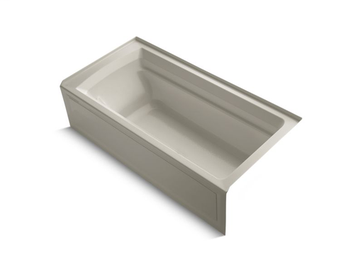 Archer® 72" x 36" alcove VibrAcoustic® bath with Bask® heated surface, integral flange and right-hand drain, Sandbar