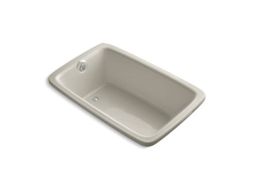 Bancroft® 66" x 42" drop-in bath with Bask® heated surface and reversible drain, Sandbar