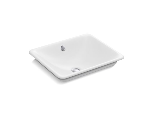 Iron Plains® Wading Pool® rectangular bathroom sink with White painted underside, White