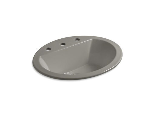 Bryant® oval drop-in bathroom sink with 8" widespread faucet holes, Cashmere
