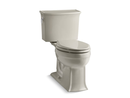 Archer® Comfort Height® two-piece elongated 1.28 gpf toilet with AquaPiston® flushing technology, seat not included, Sandbar