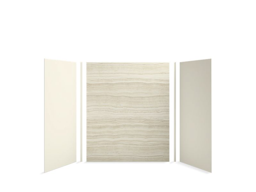Choreograph® 60" x 36" x 72" shower wall kit, Veincut Biscuit with Biscuit accents
