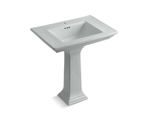 Memoirs® Stately 30" pedestal bathroom sink with single faucet hole, Ice™ Grey