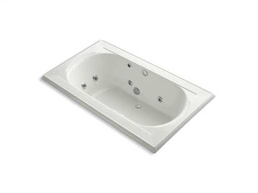 Memoirs® 72" x 42" drop-in whirlpool with reversible drain, heater and custom pump location without jet trim, Dune