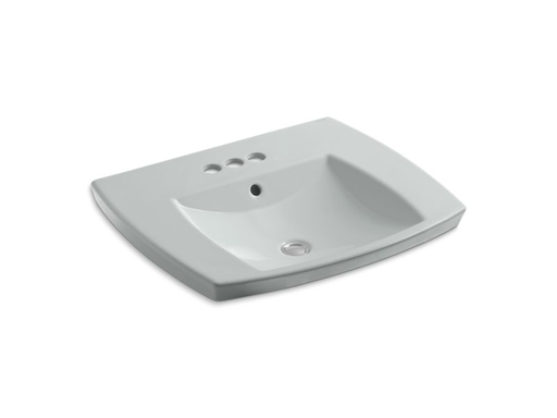 Kelston® drop-in bathroom sink with 4" centerset faucet holes, Ice™ Grey