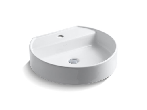 Chord® Wading Pool® bathroom sink with single faucet hole, White