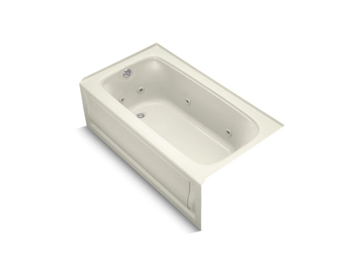 Bancroft® 60" x 32" alcove whirlpool with integral apron, integral flange and left-hand drain, Biscuit