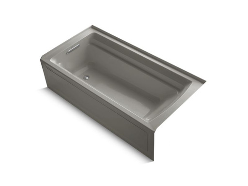 Archer® 72" x 36" alcove VibrAcoustic® bath with Bask® heated surface, integral flange and left-hand drain, Cashmere